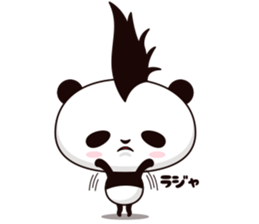 Cool, cute Mohawk panda sticker #15020619