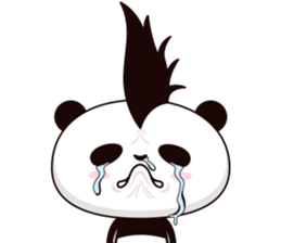 Cool, cute Mohawk panda sticker #15020622