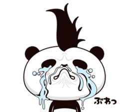 Cool, cute Mohawk panda sticker #15020623