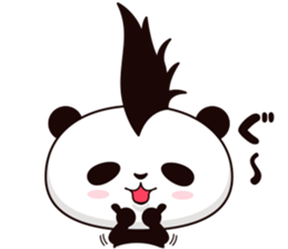 Cool, cute Mohawk panda sticker #15020624