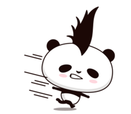Cool, cute Mohawk panda sticker #15020627