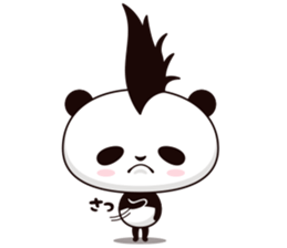 Cool, cute Mohawk panda sticker #15020628