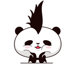 Cool, cute Mohawk panda sticker #15020630