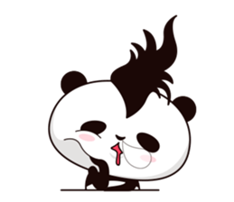 Cool, cute Mohawk panda sticker #15020631