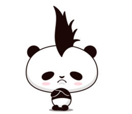 Cool, cute Mohawk panda sticker #15020632