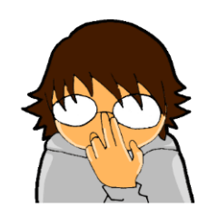 A cruly hair person and glasses.