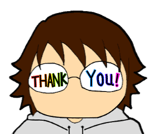 A cruly hair person and glasses. sticker #15021077