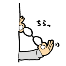 A cruly hair person and glasses. sticker #15021103