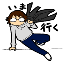 A cruly hair person and glasses. sticker #15021113