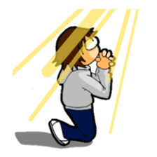 A cruly hair person and glasses. sticker #15021114