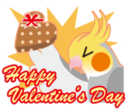 Valentine.Cockatiel with a cute cheek sticker #15026260