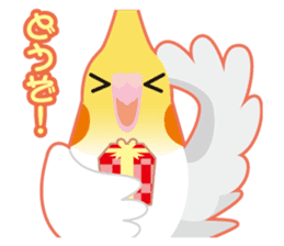 Valentine.Cockatiel with a cute cheek sticker #15026272