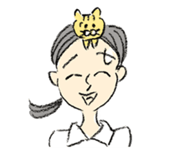 A kitten sits on her head 2 sticker #15029019
