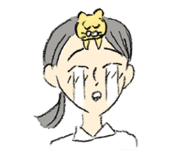 A kitten sits on her head 2 sticker #15029020