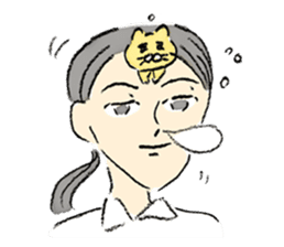 A kitten sits on her head 2 sticker #15029032