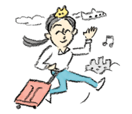 A kitten sits on her head 2 sticker #15029046