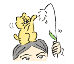 A kitten sits on her head 2 sticker #15029051