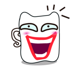 Mischievous White Cups Emotional Tone sticker #15032765