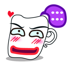 Mischievous White Cups Emotional Tone sticker #15032781