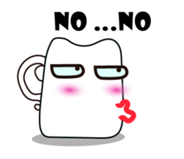 Mischievous White Cups Emotional Tone sticker #15032783