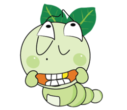 Funny Round Green Worm sticker #15032876