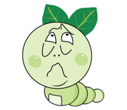 Funny Round Green Worm sticker #15032877