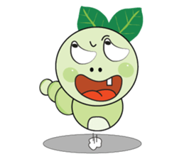 Funny Round Green Worm sticker #15032878