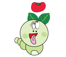 Funny Round Green Worm sticker #15032879