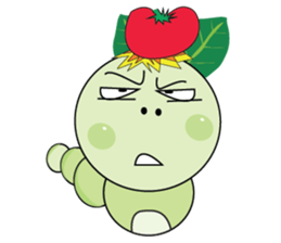 Funny Round Green Worm sticker #15032880