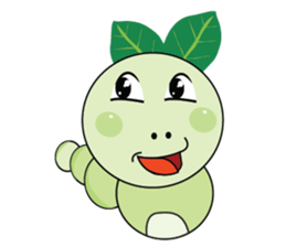 Funny Round Green Worm sticker #15032881