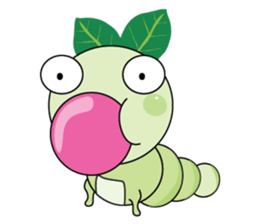 Funny Round Green Worm sticker #15032882