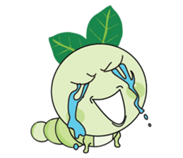 Funny Round Green Worm sticker #15032883