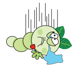 Funny Round Green Worm sticker #15032884