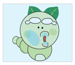Funny Round Green Worm sticker #15032886