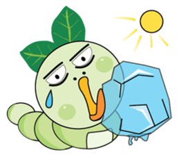 Funny Round Green Worm sticker #15032887