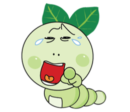 Funny Round Green Worm sticker #15032888