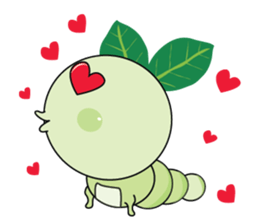 Funny Round Green Worm sticker #15032889