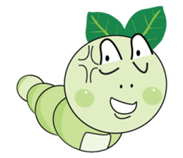 Funny Round Green Worm sticker #15032890