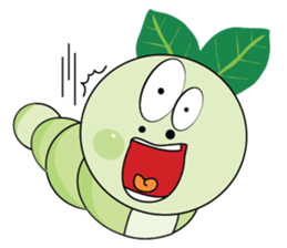 Funny Round Green Worm sticker #15032891