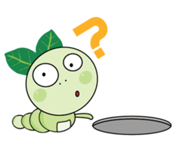 Funny Round Green Worm sticker #15032892