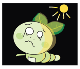 Funny Round Green Worm sticker #15032894