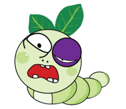 Funny Round Green Worm sticker #15032895