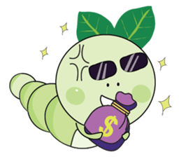 Funny Round Green Worm sticker #15032897