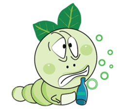 Funny Round Green Worm sticker #15032898