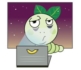 Funny Round Green Worm sticker #15032900
