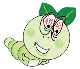 Funny Round Green Worm sticker #15032901