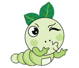 Funny Round Green Worm sticker #15032902