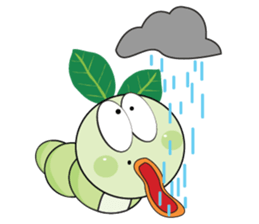 Funny Round Green Worm sticker #15032903