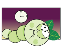 Funny Round Green Worm sticker #15032904