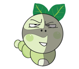 Funny Round Green Worm sticker #15032905